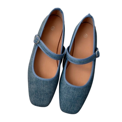 Балетки женские с пряжкой SAIVVILA джинсовые синие 6152 Балетки женские с пряжкой SAIVVILA джинсовые синие 6152
