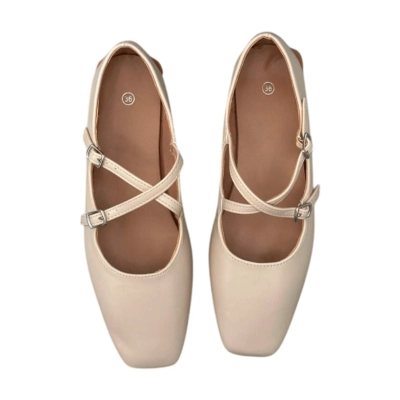 Балетки женские с пряжкой SAIVVILA искусственная кожа бежевые 6154 Балетки женские с пряжкой SAIVVILA искусственная кожа бежевые 6154