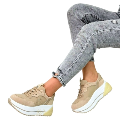 Кроссовки женские SAIVVILA натуральная кожа бежевые 6185 Кроссовки женские SAIVVILA натуральная кожа бежевые 6185