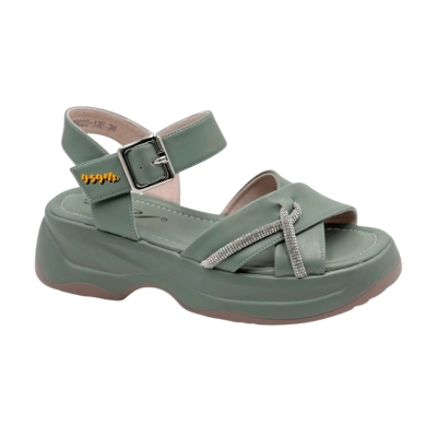 Сандалии женские YZY спорт спрессованная натуральная кожа фисташковые 29002-13F Сандалии женские YZY спорт спрессованная натуральная кожа фисташковые 29002-13F