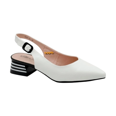 Туфли женские летние YZY спрессованная натуральная кожа белые 543-3A Туфли женские летние YZY спрессованная натуральная кожа белые 543-3A