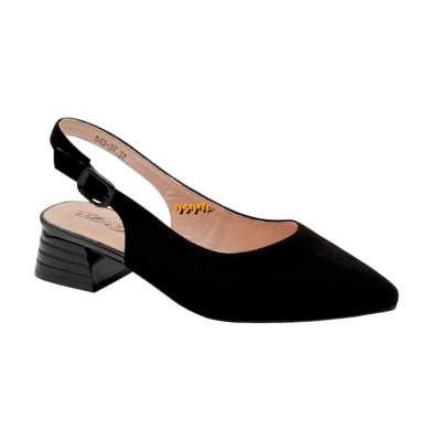 Туфли женские летние YZY спрессованная натуральная замша черные 543-3V Туфли женские летние YZY спрессованная натуральная замша черные 543-3V