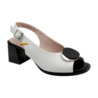 Босоножки женские YZY спрессованная натуральная кожа белые 591-7A Босоножки женские YZY спрессованная натуральная кожа белые 591-7A