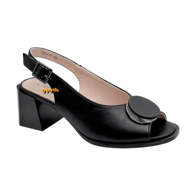 Босоножки женские YZY спрессованная натуральная кожа черные 591-7 Босоножки женские YZY спрессованная натуральная кожа черные 591-7