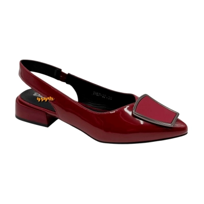 Туфли женские летние YZY спрессованная натуральная лак кожа марсала 1987-3P Туфли женские летние YZY спрессованная натуральная лак кожа марсала 1987-3P