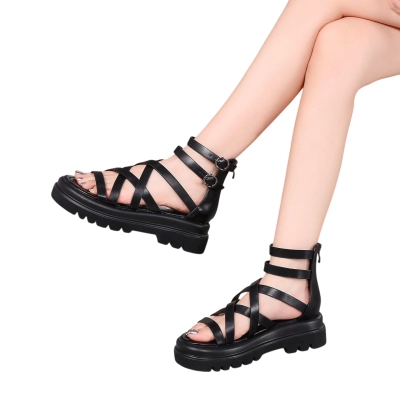 Сандалии женские GUOQISONG G&S искусственная кожа черные A9-1 Сандалии женские GUOQISONG G&S искусственная кожа черные A9-1