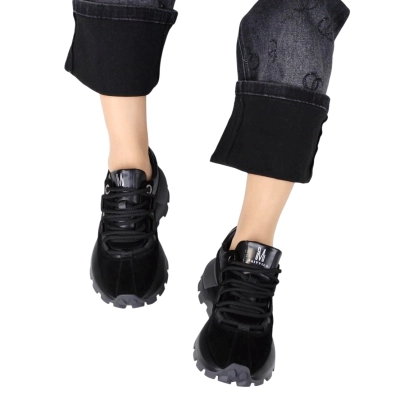 Кроссовки женские SAIVVILA натуральная замша черные F1009-1 Кроссовки женские SAIVVILA натуральная замша черные F1009-1