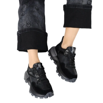 Кроссовки женские SAIVVILA натуральная кожа черные F1011-1 Кроссовки женские SAIVVILA натуральная кожа черные F1011-1