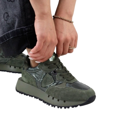 Кроссовки женские SAIVVILA натуральная замша хаки F1007-10 Кроссовки женские SAIVVILA натуральная замша хаки F1007-10