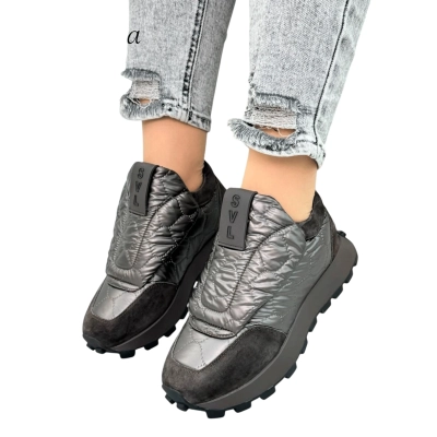 Кроссовки женские SAIVVILA натуральная замша с текстилем серые 6712 Кроссовки женские SAIVVILA натуральная замша с текстилем серые 6712