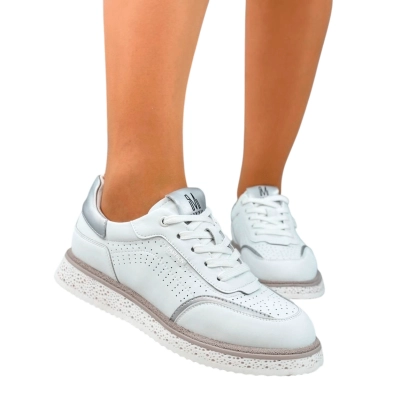 Кроссовки женские на лето SAIVVILA натуральная кожа белые 6727 Кроссовки женские на лето SAIVVILA натуральная кожа белые 6727