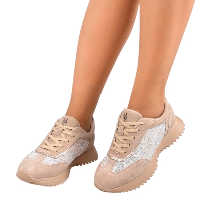 Кроссовки женские на лето SAIVVILA натуральная замша бежевые 6728 Кроссовки женские на лето SAIVVILA натуральная замша бежевые 6728