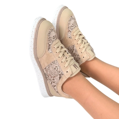 Кроссовки женские на лето SAIVVILA натуральная замша бежевые 6732 Кроссовки женские на лето SAIVVILA натуральная замша бежевые 6732