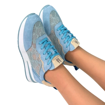 Кроссовки женские на лето SAIVVILA натуральная замша голубые 6733 Кроссовки женские на лето SAIVVILA натуральная замша голубые 6733