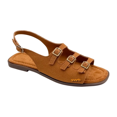 Сандалии женские YZY искусственная замша горчичные M9-3 Сандалии женские YZY искусственная замша горчичные M9-3