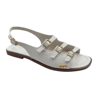 Сандалии женские YZY искусственная замша белые M9-2 Сандалии женские YZY искусственная замша белые M9-2