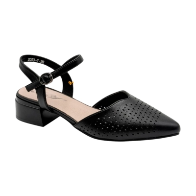 Туфли женские на лето YZY спрессованная натуральная кожа черные 2053-7 Туфли женские на лето YZY спрессованная натуральная кожа черные 2053-7