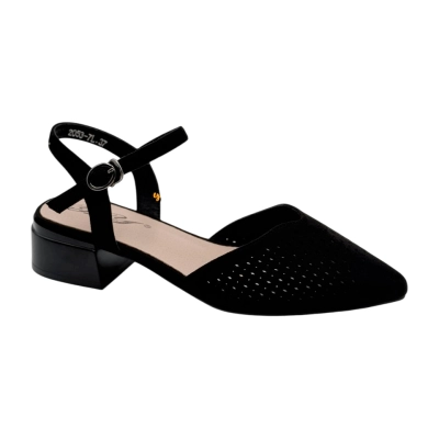 Туфли женские на лето YZY спрессованная натуральная замша черные 2053-7L Туфли женские на лето YZY спрессованная натуральная замша черные 2053-7L