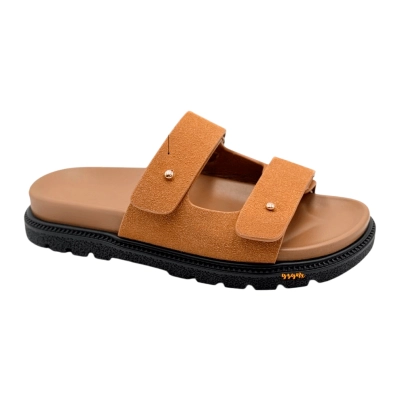 Шлепанцы женские YZY искусственная замша горчичные M13-6 Шлепанцы женские YZY искусственная замша горчичные M13-6