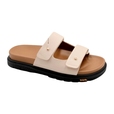 Шлепанцы женские YZY искусственная кожа бежевые M13-2 Шлепанцы женские YZY искусственная кожа бежевые M13-2