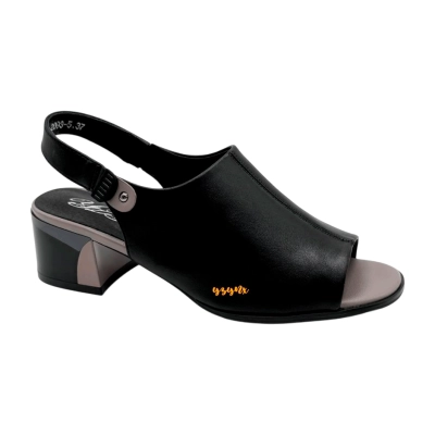 Босоножки женские YZY спрессованная натуральная кожа черные 2093-5 Босоножки женские YZY спрессованная натуральная кожа черные 2093-5