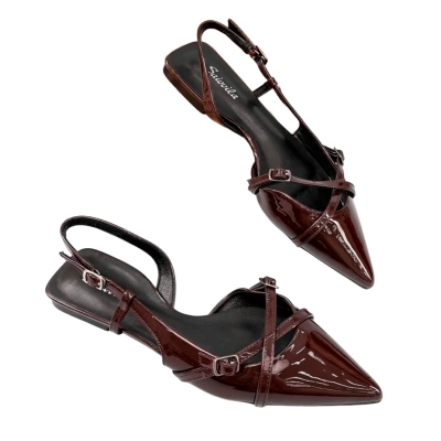 Мюли женские SAIVVILA искусственная лак кожа шоколадные 7055 Мюли женские SAIVVILA искусственная лак кожа шоколадные 7055