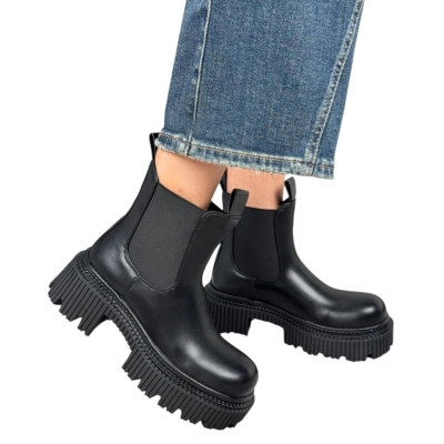 Ботинки женские челси демисезон LUMEITA искусственная кожа черные K20-6 Ботинки женские челси демисезон LUMEITA искусственная кожа черные K20-6