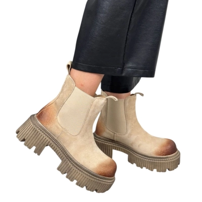 Ботинки женские челси демисезон LUMEITA натуральная замша бежевые K20-5 Ботинки женские челси демисезон LUMEITA натуральная замша бежевые K20-5
