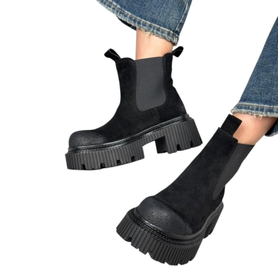 Ботинки женские челси демисезон LUMEITA натуральная замша черные K20-1 Ботинки женские челси демисезон LUMEITA натуральная замша черные K20-1