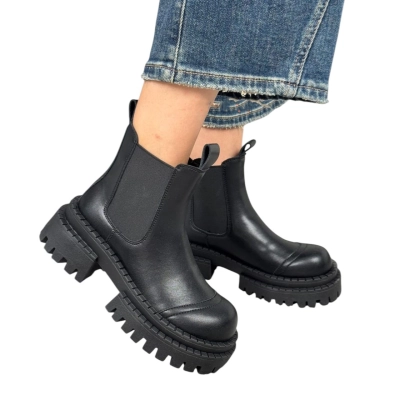 Ботинки женские челси демисезон LUMEITA искусственная кожа черные K8-7 Ботинки женские челси демисезон LUMEITA искусственная кожа черные K8-7