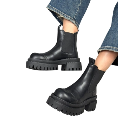 Ботинки женские челси демисезон LUMEITA искусственная кожа черные K8-5 Ботинки женские челси демисезон LUMEITA искусственная кожа черные K8-5