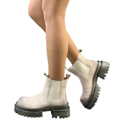 Ботинки женские челси демисезон LUMEITA натуральная замша светло бежевые K8-2 Ботинки женские челси демисезон LUMEITA натуральная замша светло бежевые K8-2