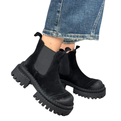 Ботинки женские челси демисезон LUMEITA натуральная замша черные K8-1 Ботинки женские челси демисезон LUMEITA натуральная замша черные K8-1