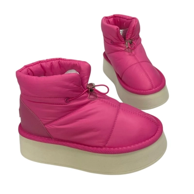 Дутики женские на зиму текстильные розовые M6015-12 Дутики женские на зиму текстильные розовые M6015-12