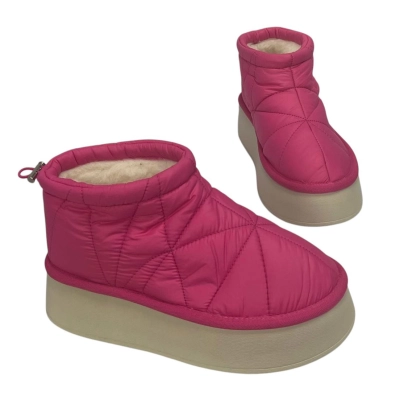 Дутики женские на зиму текстильные малиновые M6014-12 Дутики женские на зиму текстильные малиновые M6014-12