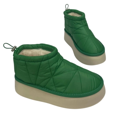 Дутики женские на зиму текстильные зеленые M6014-4 Дутики женские на зиму текстильные зеленые M6014-4