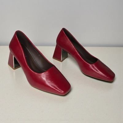 Туфли женские на каблуке искусственная кожа бордовые 12056 Туфли женские на каблуке искусственная кожа бордовые 12056