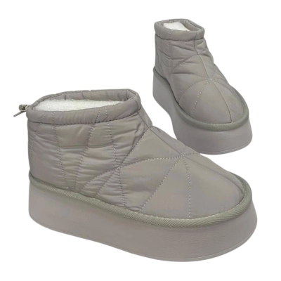 Дутики женские на зиму текстильные серые M6014-8 Дутики женские на зиму текстильные серые M6014-8