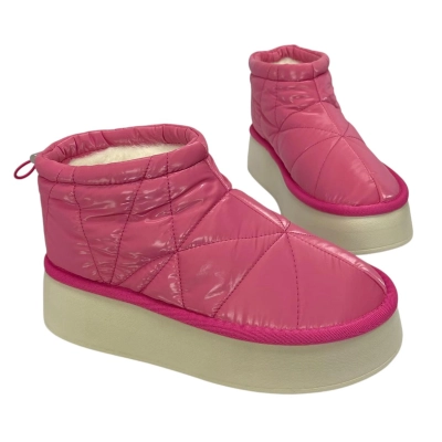 Дутики женские на зиму текстильные розовые M6014-22 Дутики женские на зиму текстильные розовые M6014-22