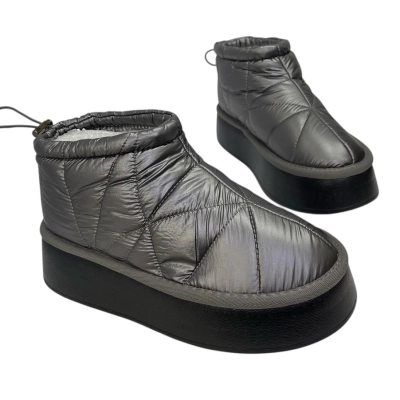 Дутики женские на зиму текстильные серебристые M6014-27 Дутики женские на зиму текстильные серебристые M6014-27