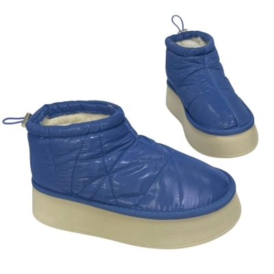 Дутики женские на зиму текстильные синие M6014-26 Дутики женские на зиму текстильные синие M6014-26