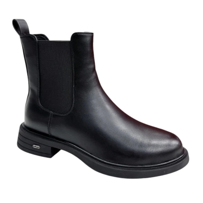 Ботинки женские челси демисезонные PINDIAN прессованная кожа черные 8631 Ботинки женские челси демисезонные PINDIAN прессованная кожа черные 8631