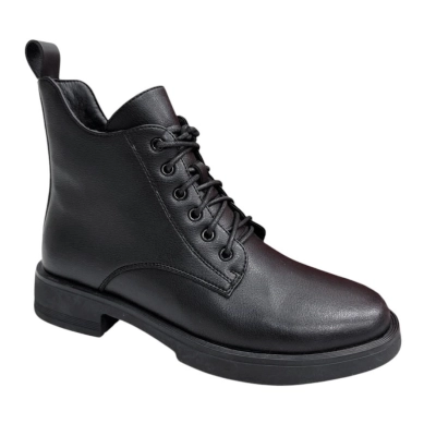 Ботинки женские демисезонные PINDIAN прессованная кожа черные 8634 Ботинки женские демисезонные PINDIAN прессованная кожа черные 8634