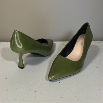 Туфли женские лодочки искусственная кожа оливковые 12070 Туфли женские лодочки искусственная кожа оливковые 12070