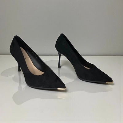 Туфли женские лодочки искусственная замша черные 12078 Туфли женские лодочки искусственная замша черные 12078