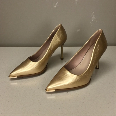 Туфли женские лодочки искусственная кожа золотистые 12081 Туфли женские лодочки искусственная кожа золотистые 12081