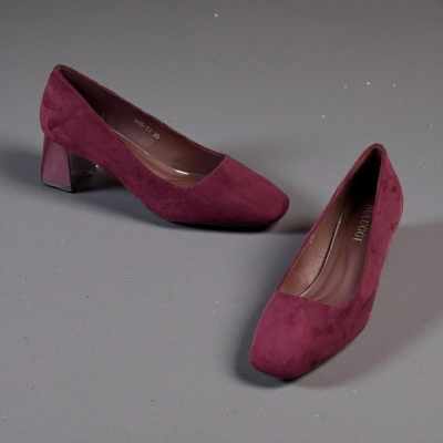 Туфли женские лодочки искусственная замша бордовые 12091 Туфли женские лодочки искусственная замша бордовые 12091