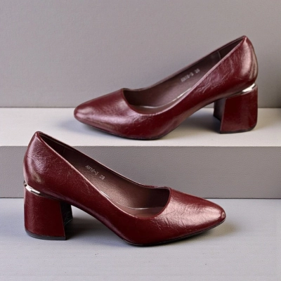 Туфли женские лодочки искусственная кожа бордовые 12100 Туфли женские лодочки искусственная кожа бордовые 12100