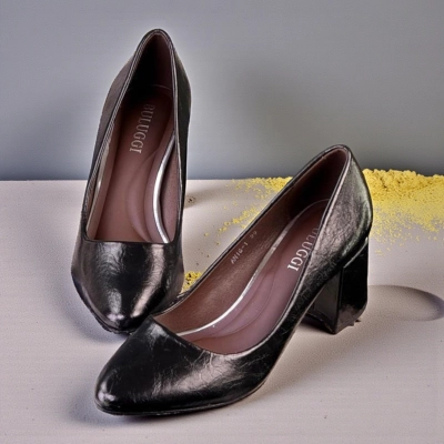 Туфли женские лодочки искусственная кожа черные 12101 Туфли женские лодочки искусственная кожа черные 12101