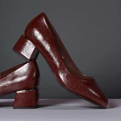 Туфли женские лодочки искусственная кожа коричневые 12107 Туфли женские лодочки искусственная кожа коричневые 12107